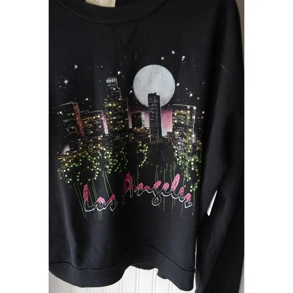 SALE Free People La Skyline Pullover Sweatshirt Vintage Souls Medium or Large - Picture 3 of 6
